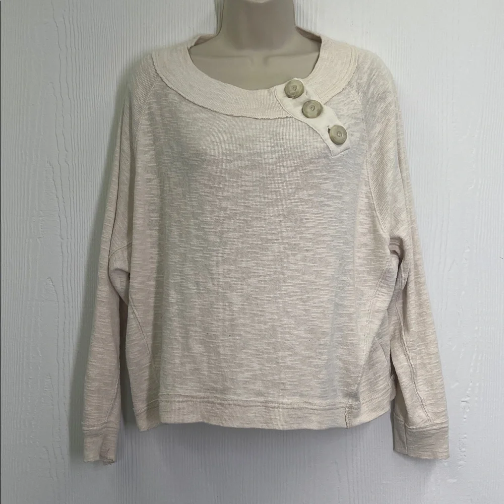 Free People - We The Free Don't Forget Me Cream Long Sleeve Blouse Size Small